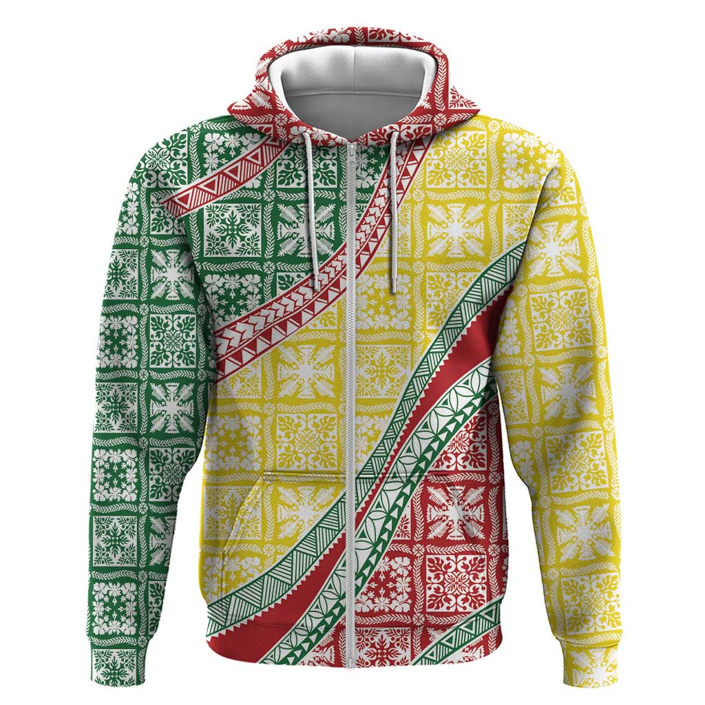 Hawaiian Quilt Pattern Zip Hoodie Special Color Mixed LT01 Zip Hoodie Multicolor - Polynesian Pride