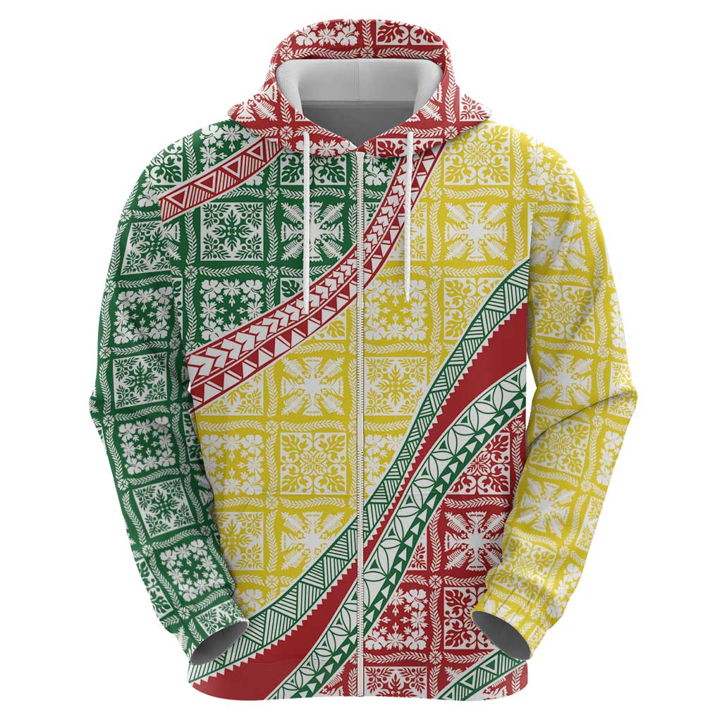 Hawaiian Quilt Pattern Zip Hoodie Special Color Mixed LT01 - Polynesian Pride