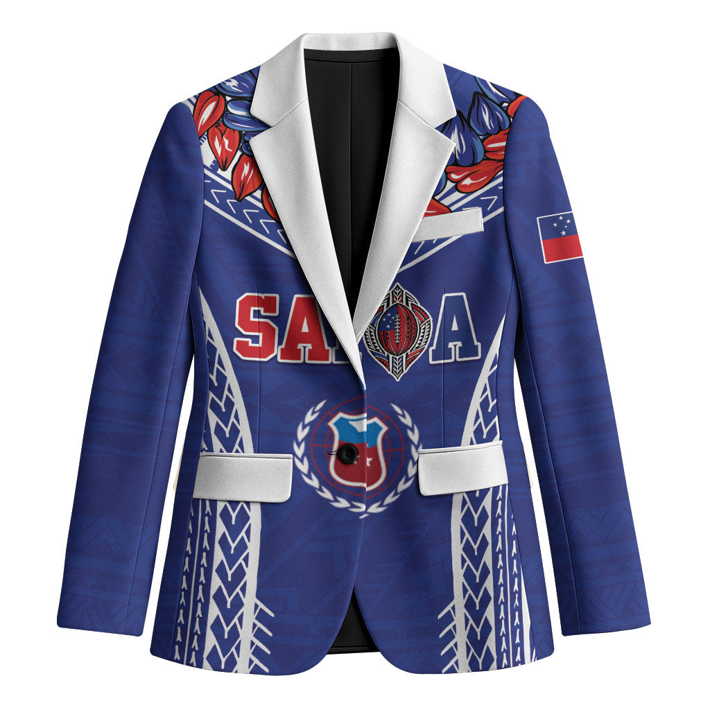 Custom Rugby Samoa 2026 Blazer UlaFala Polynesian Pattern LT01 Unisex Blue - Polynesian Pride