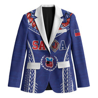 Custom Rugby Samoa 2026 Blazer UlaFala Polynesian Pattern LT01 Unisex Blue - Polynesian Pride
