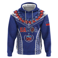 Custom Rugby Samoa 2026 Hoodie UlaFala Polynesian Pattern LT01 Pullover Hoodie Blue - Polynesian Pride
