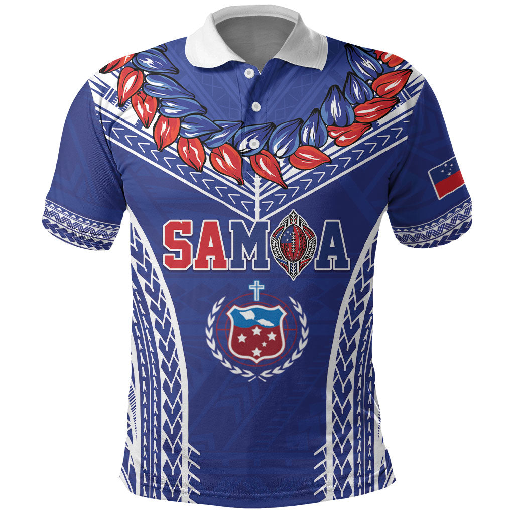 Custom Rugby Samoa 2026 Polo Shirt UlaFala Polynesian Pattern LT01 Blue - Polynesian Pride