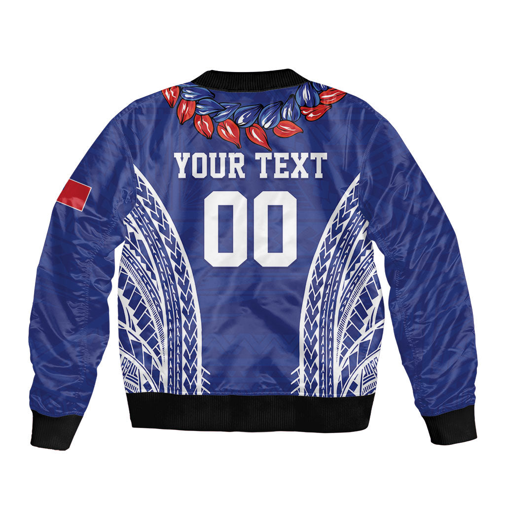 Custom Rugby Samoa 2026 Sleeve Zip Bomber Jacket UlaFala Polynesian Pattern LT01 - Polynesian Pride
