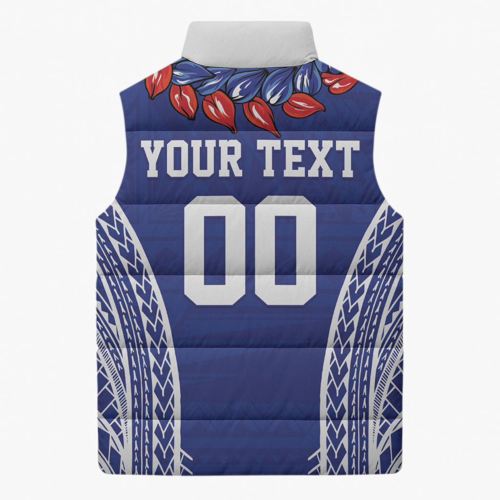 Custom Rugby Samoa 2026 Sleeveless Puffer Jacket UlaFala Polynesian Pattern LT01 - Polynesian Pride