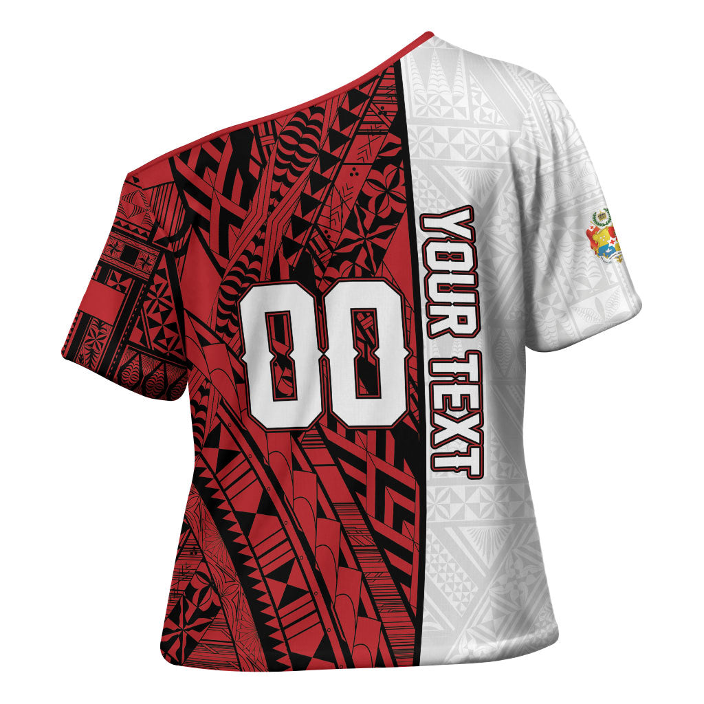 Custom Rugby Tonga 2026 Cross Shoulder Shirt Ngatu Pattern Special Version LT01 - Polynesian Pride