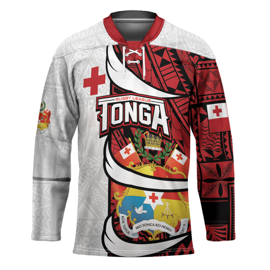 Custom Rugby Tonga 2026 Hockey Jersey Ngatu Pattern Special Version LT01 Unisex Red - Polynesian Pride
