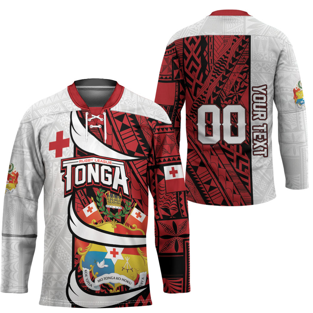 Custom Rugby Tonga 2026 Hockey Jersey Ngatu Pattern Special Version LT01 - Polynesian Pride