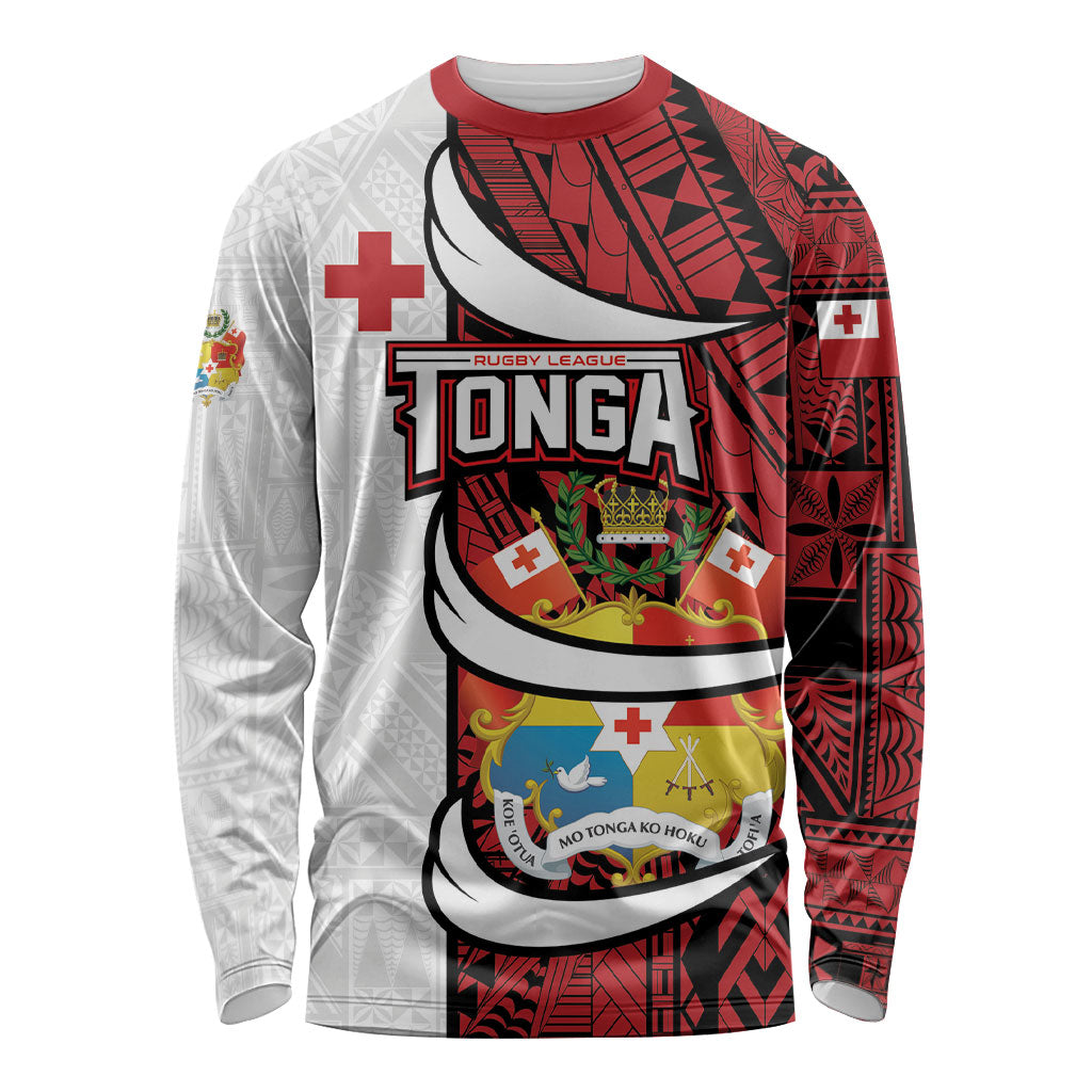 Custom Rugby Tonga 2026 Long Sleeve Shirt Ngatu Pattern Special Version