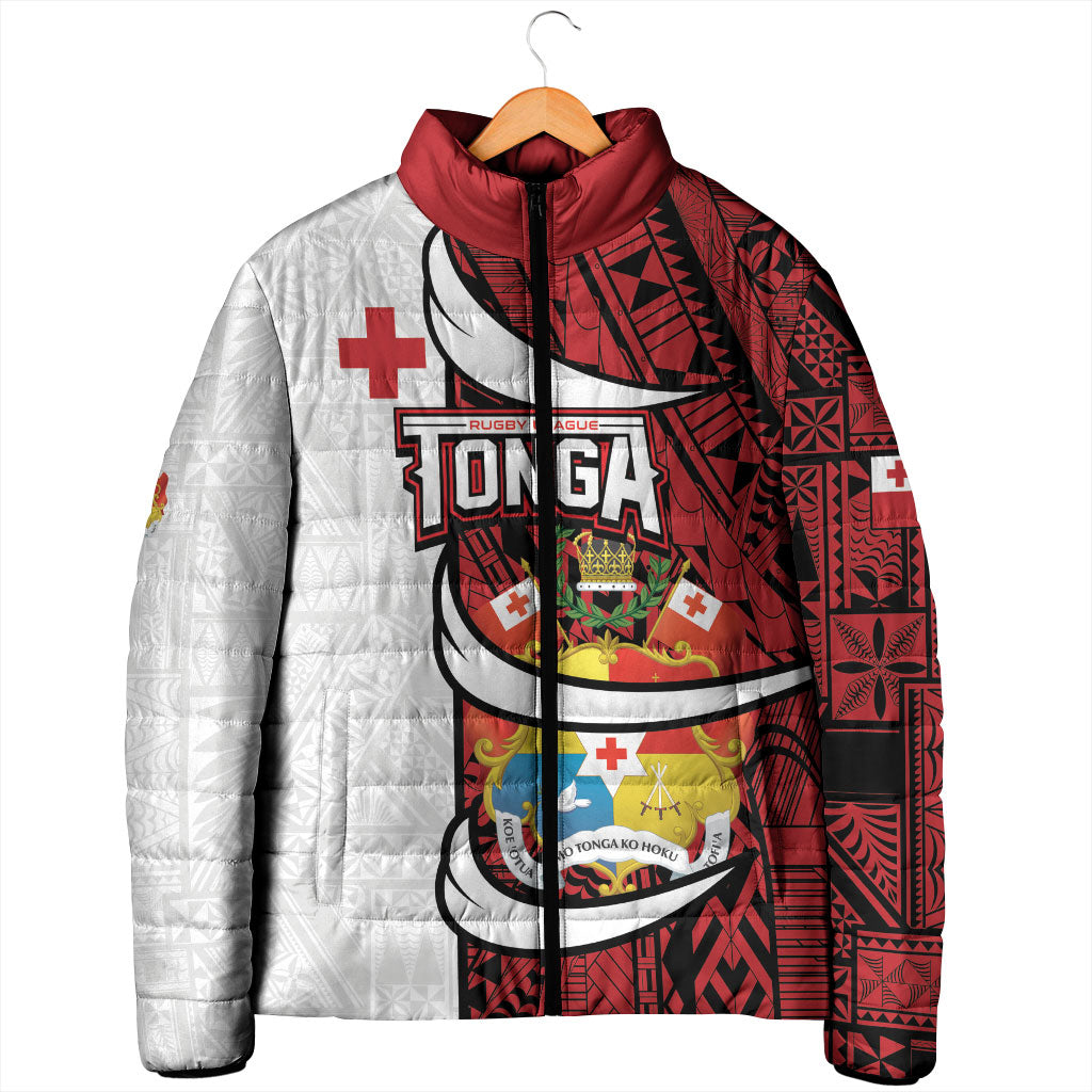 Custom Rugby Tonga 2026 Padded Jacket Ngatu Pattern Special Version LT01 - Polynesian Pride