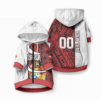 Custom Rugby Tonga 2026 Pet Hoodie Ngatu Pattern Special Version