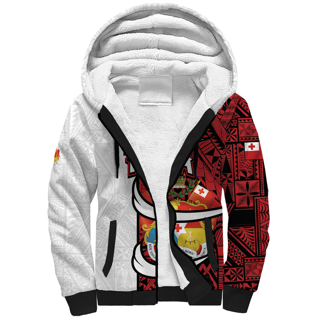 Custom Rugby Tonga 2026 Sherpa Hoodie Ngatu Pattern Special Version