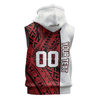 Custom Rugby Tonga 2026 Sleeveless Hoodie Ngatu Pattern Special Version LT01 - Polynesian Pride