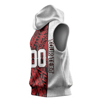 Custom Rugby Tonga 2026 Sleeveless Hoodie Ngatu Pattern Special Version LT01 - Polynesian Pride