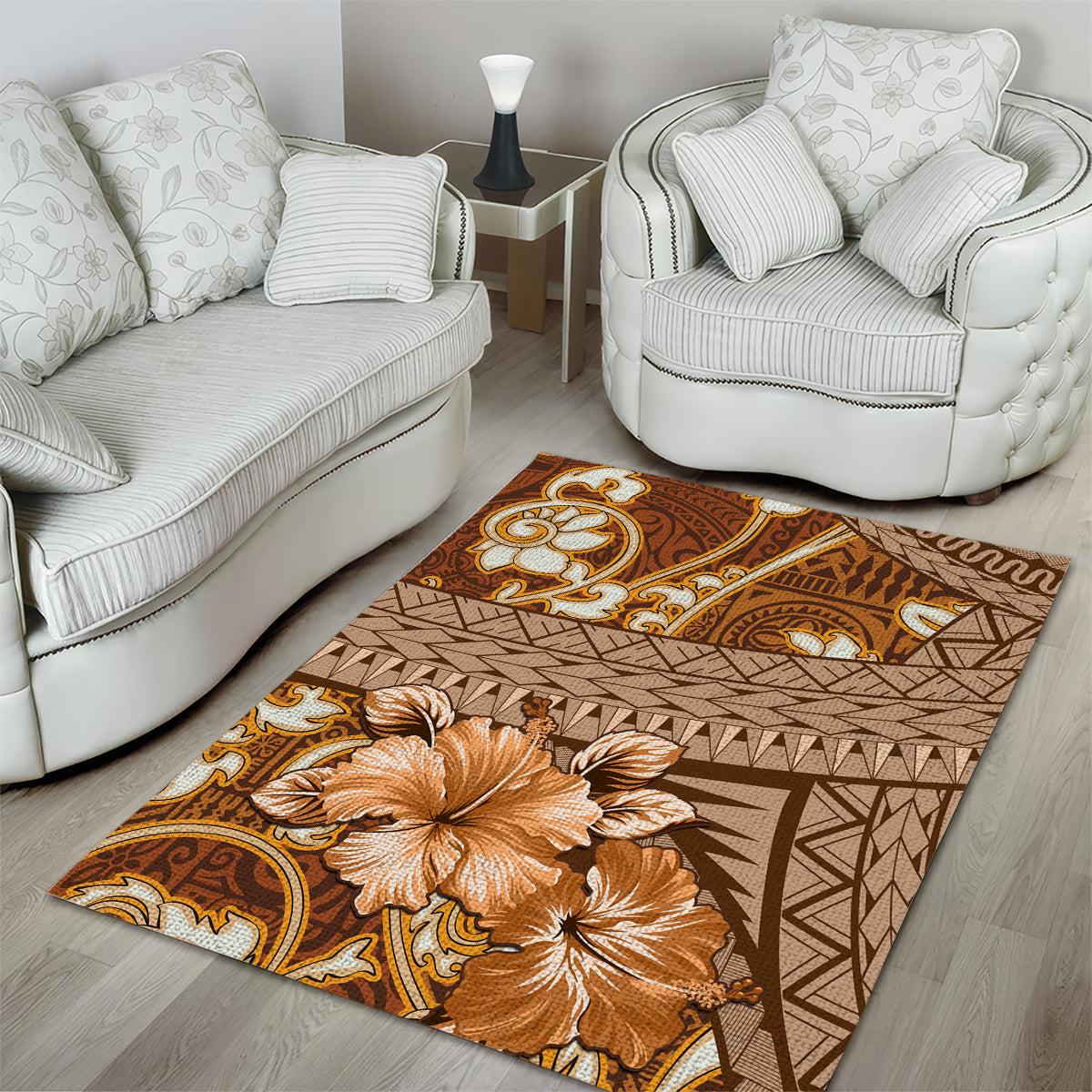 Fiji Masi Area Rug Bula Fijian Masi Tapa Vintage Style LT01 - Polynesian Pride
