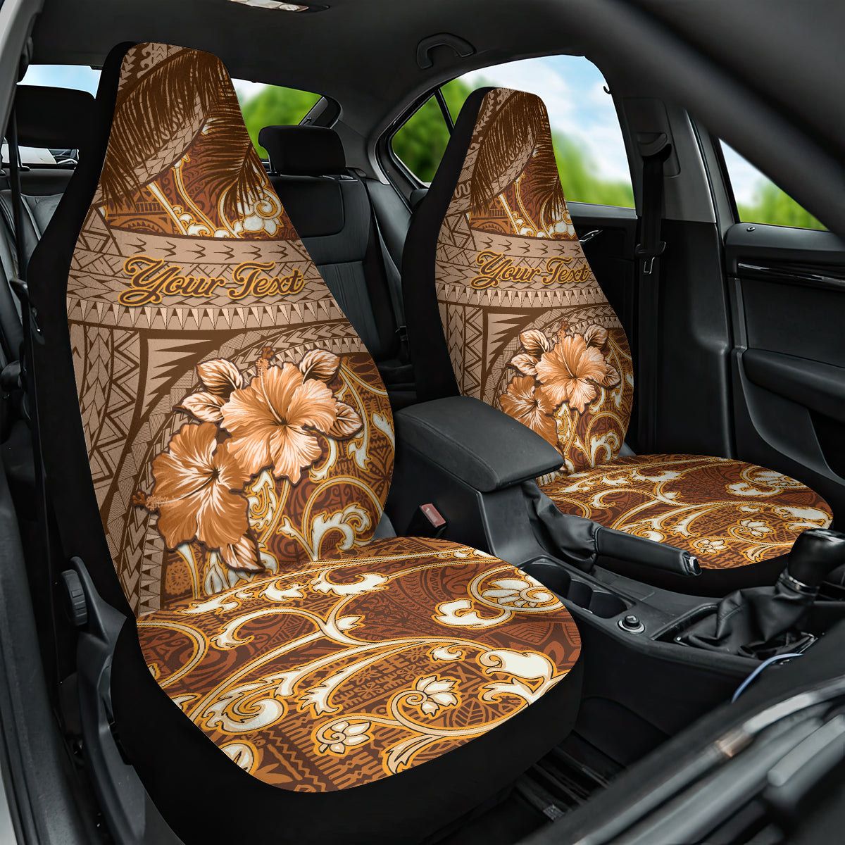 Fiji Masi Car Seat Cover Bula Fijian Masi Tapa Vintage Style LT01 One Size Brown - Polynesian Pride