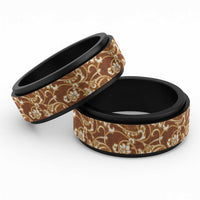 Fiji Masi Spinner Ring Bula Fijian Masi Tapa Vintage Style LT01 Black Brown - Polynesian Pride