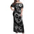 Polynesian Turtle Valentine Family Matching Off Shoulder Maxi Dress and Hawaiian Shirt You And Me Hibiscus Heart LT01 Mom's Dress Black - Polynesian Pride