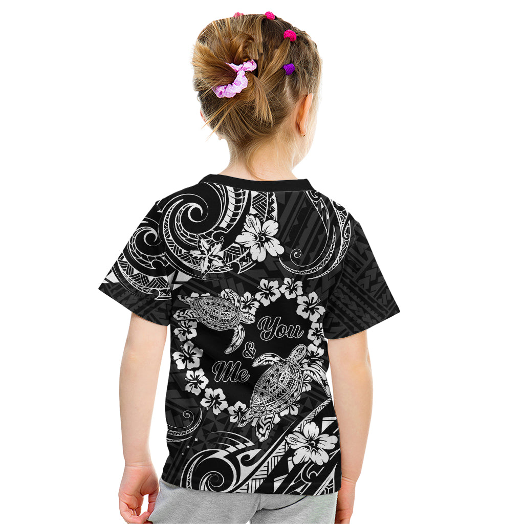 Polynesian Turtle Valentine Kid T Shirt You And Me Hibiscus Heart LT01 - Polynesian Pride