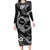 Polynesian Turtle Valentine Long Sleeve Bodycon Dress You And Me Hibiscus Heart LT01 Long Dress Black - Polynesian Pride