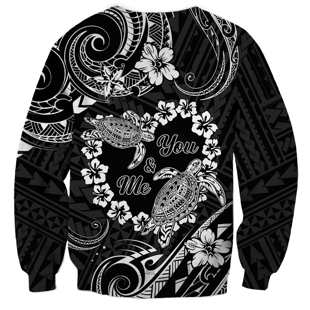 Polynesian Turtle Valentine Sweatshirt You And Me Hibiscus Heart LT01 - Polynesian Pride