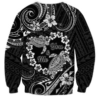Polynesian Turtle Valentine Sweatshirt You And Me Hibiscus Heart LT01 - Polynesian Pride