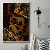Polynesian Turtle Valentine Canvas Wall Art You And Me Gold Hibiscus Heart LT01 - Polynesian Pride