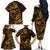 Polynesian Turtle Valentine Family Matching Off Shoulder Long Sleeve Dress and Hawaiian Shirt You And Me Gold Hibiscus Heart LT01 - Polynesian Pride