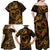 Polynesian Turtle Valentine Family Matching Off Shoulder Maxi Dress and Hawaiian Shirt You And Me Gold Hibiscus Heart LT01 - Polynesian Pride