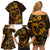 Polynesian Turtle Valentine Family Matching Off Shoulder Short Dress and Hawaiian Shirt You And Me Gold Hibiscus Heart LT01 - Polynesian Pride