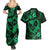 Polynesian Turtle Valentine Couples Matching Summer Maxi Dress and Hawaiian Shirt You And Me Green Hibiscus Heart LT01 - Polynesian Pride