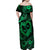 Polynesian Turtle Valentine Family Matching Off Shoulder Maxi Dress and Hawaiian Shirt You And Me Green Hibiscus Heart LT01 - Polynesian Pride