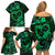 Polynesian Turtle Valentine Family Matching Off Shoulder Short Dress and Hawaiian Shirt You And Me Green Hibiscus Heart LT01 - Polynesian Pride