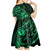 Polynesian Turtle Valentine Kid Short Sleeve Dress You And Me Green Hibiscus Heart LT01 - Polynesian Pride