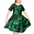 Polynesian Turtle Valentine Kid Short Sleeve Dress You And Me Green Hibiscus Heart LT01 - Polynesian Pride