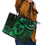 Polynesian Turtle Valentine Leather Tote Bag You And Me Green Hibiscus Heart LT01 - Polynesian Pride