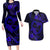 Polynesian Turtle Valentine Couples Matching Long Sleeve Bodycon Dress and Hawaiian Shirt You And Me Navy Blue Hibiscus Heart LT01 Blue - Polynesian Pride