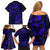 Polynesian Turtle Valentine Family Matching Off Shoulder Short Dress and Hawaiian Shirt You And Me Navy Blue Hibiscus Heart LT01 - Polynesian Pride