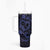 Polynesian Turtle Valentine Tumbler With Handle You And Me Navy Blue Hibiscus Heart