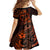 Polynesian Turtle Valentine Family Matching Off Shoulder Long Sleeve Dress and Hawaiian Shirt You And Me Orange Hibiscus Heart LT01 - Polynesian Pride