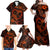 Polynesian Turtle Valentine Family Matching Off Shoulder Maxi Dress and Hawaiian Shirt You And Me Orange Hibiscus Heart LT01 - Polynesian Pride