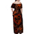 Polynesian Turtle Valentine Family Matching Off Shoulder Maxi Dress and Hawaiian Shirt You And Me Orange Hibiscus Heart LT01 - Polynesian Pride