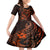 Polynesian Turtle Valentine Family Matching Off Shoulder Short Dress and Hawaiian Shirt You And Me Orange Hibiscus Heart LT01 Daughter's Dress Orange - Polynesian Pride