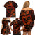 Polynesian Turtle Valentine Family Matching Off Shoulder Short Dress and Hawaiian Shirt You And Me Orange Hibiscus Heart LT01 - Polynesian Pride