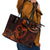 Polynesian Turtle Valentine Leather Tote Bag You And Me Orange Hibiscus Heart LT01 - Polynesian Pride