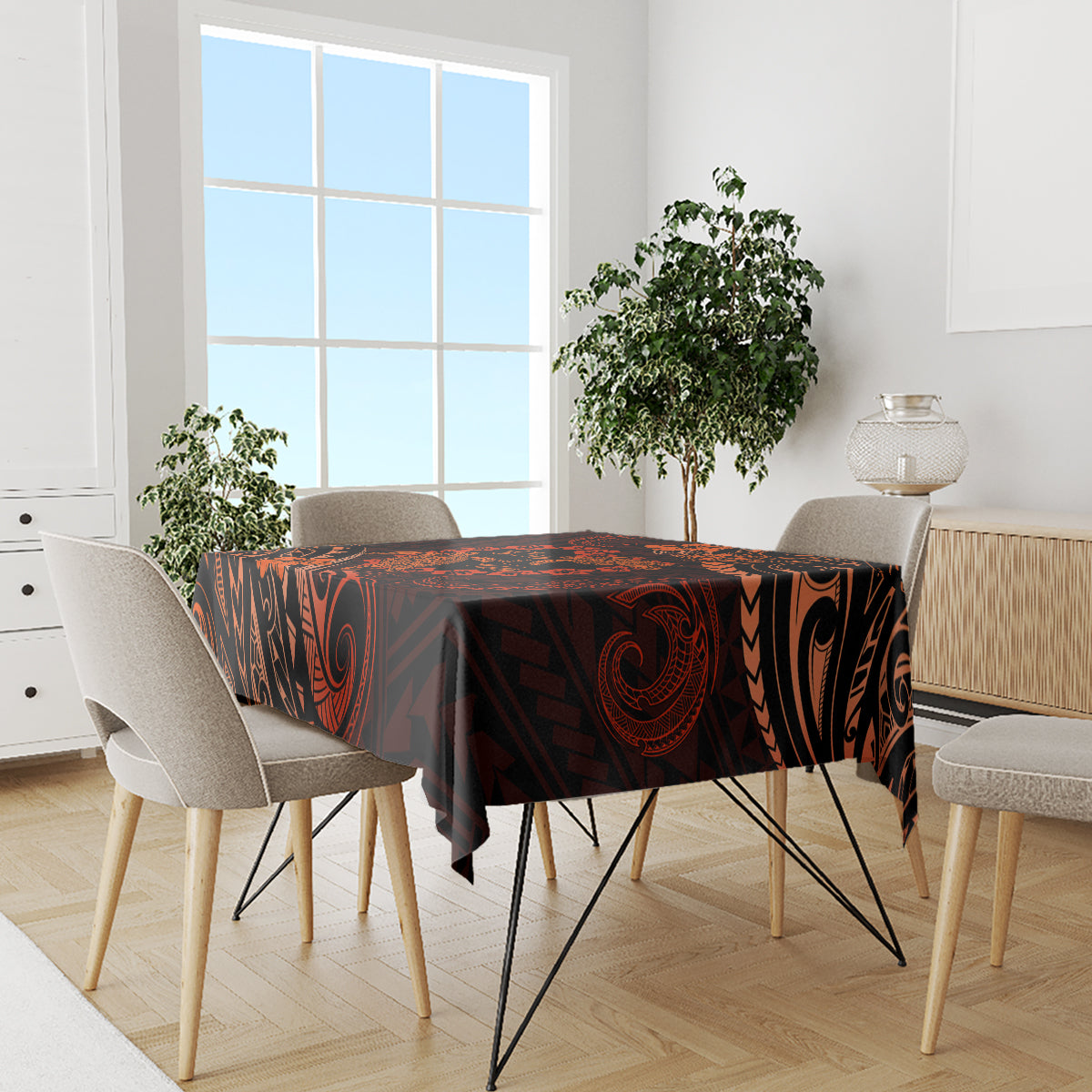 Polynesian Turtle Valentine Tablecloth You And Me Orange Hibiscus Heart LT01 - Polynesian Pride