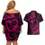 Polynesian Turtle Valentine Couples Matching Off Shoulder Short Dress and Hawaiian Shirt You And Me Pink Hibiscus Heart LT01 - Polynesian Pride