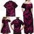 Polynesian Turtle Valentine Family Matching Off Shoulder Maxi Dress and Hawaiian Shirt You And Me Pink Hibiscus Heart LT01 - Polynesian Pride