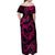 Polynesian Turtle Valentine Off Shoulder Maxi Dress You And Me Pink Hibiscus Heart LT01 - Polynesian Pride