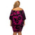 Polynesian Turtle Valentine Off Shoulder Short Dress You And Me Pink Hibiscus Heart LT01 - Polynesian Pride