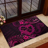 Polynesian Turtle Valentine Rubber Doormat You And Me Pink Hibiscus Heart LT01 - Polynesian Pride